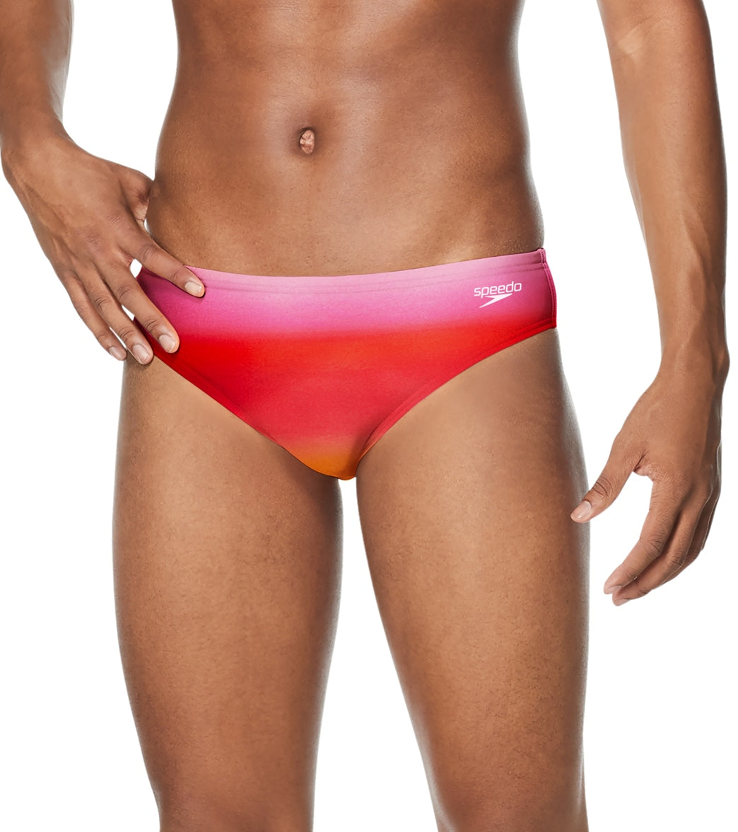Speedo Vibe Men's Printed One Brief Swimsuit Sunset Ombre