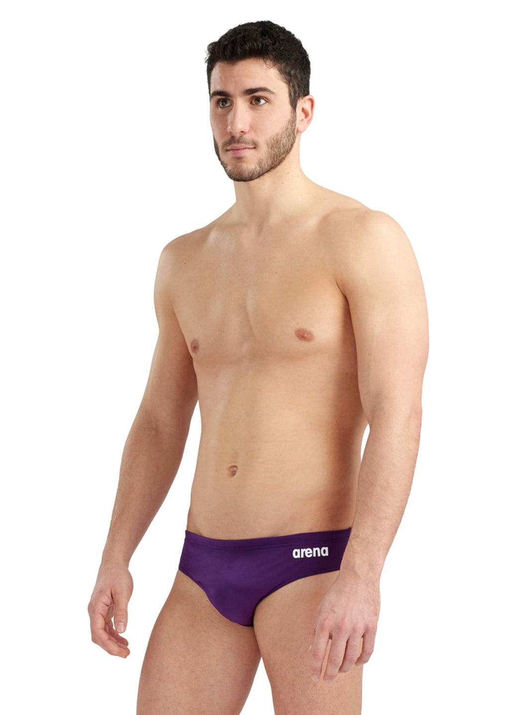 Arena Men's Solid Brief Swimsuit Plum/White