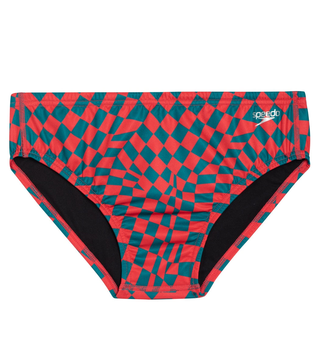 Speedo Vibe Men's Printed One Brief Swimsuit Fiery Coral