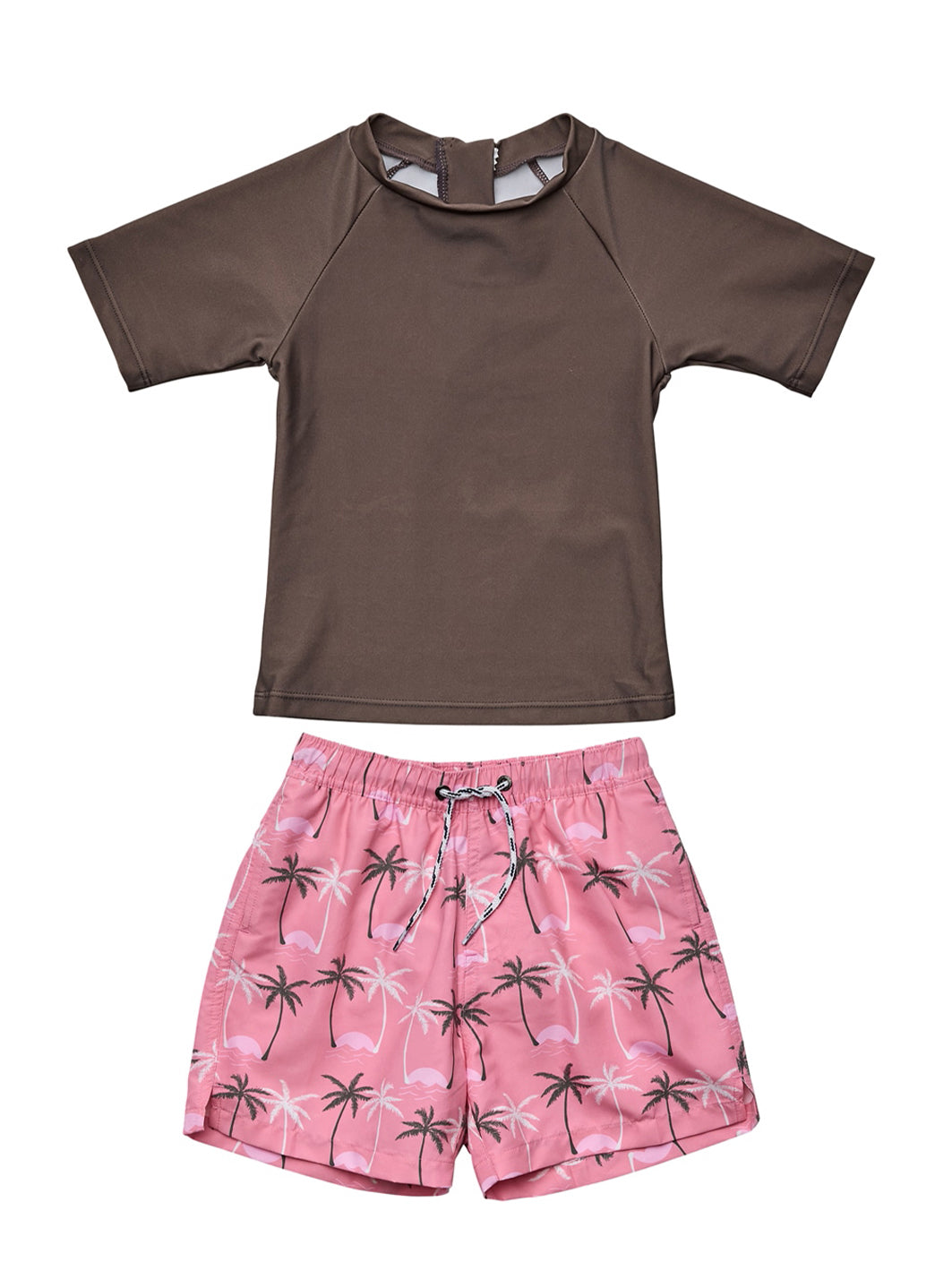 Snapper Rock Boys' Palm Paradise Sustainable Short Sleeve Rashguard Set (Baby)