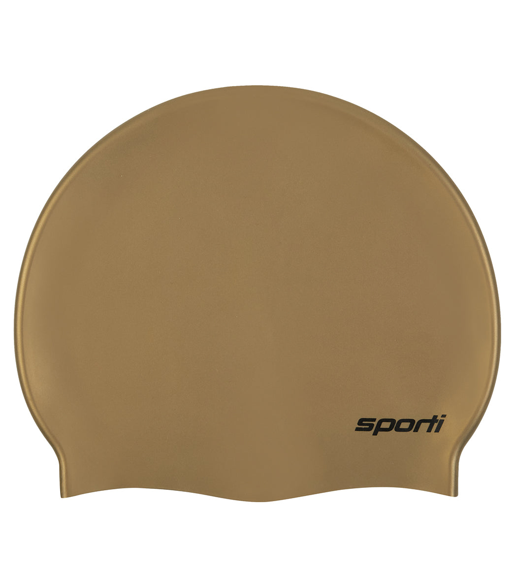 Sporti Solid Metallic Silicone Swim Cap