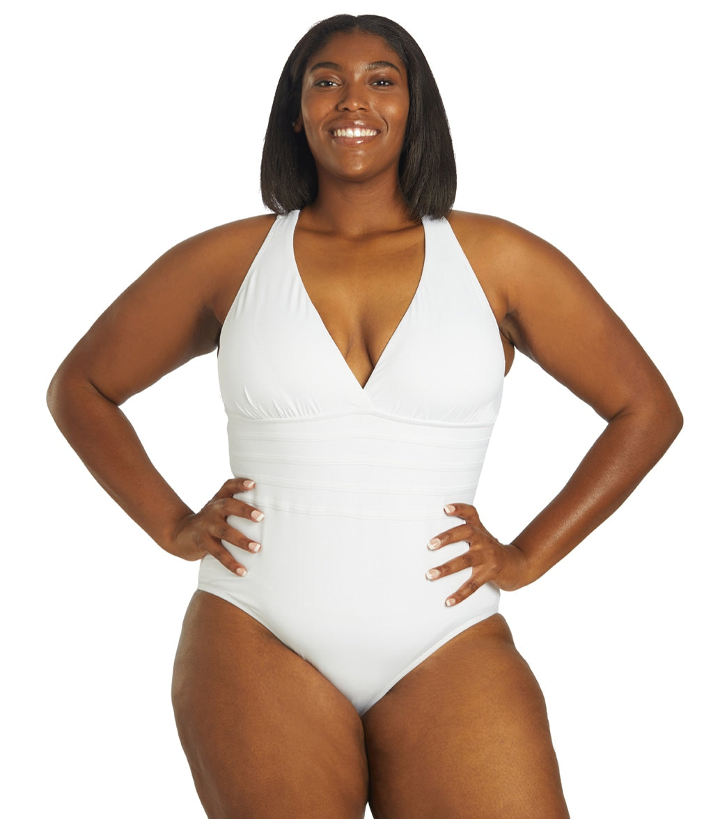 La Blanca Plus Size Island Goddess Multi Strap One Piece Swimsuit