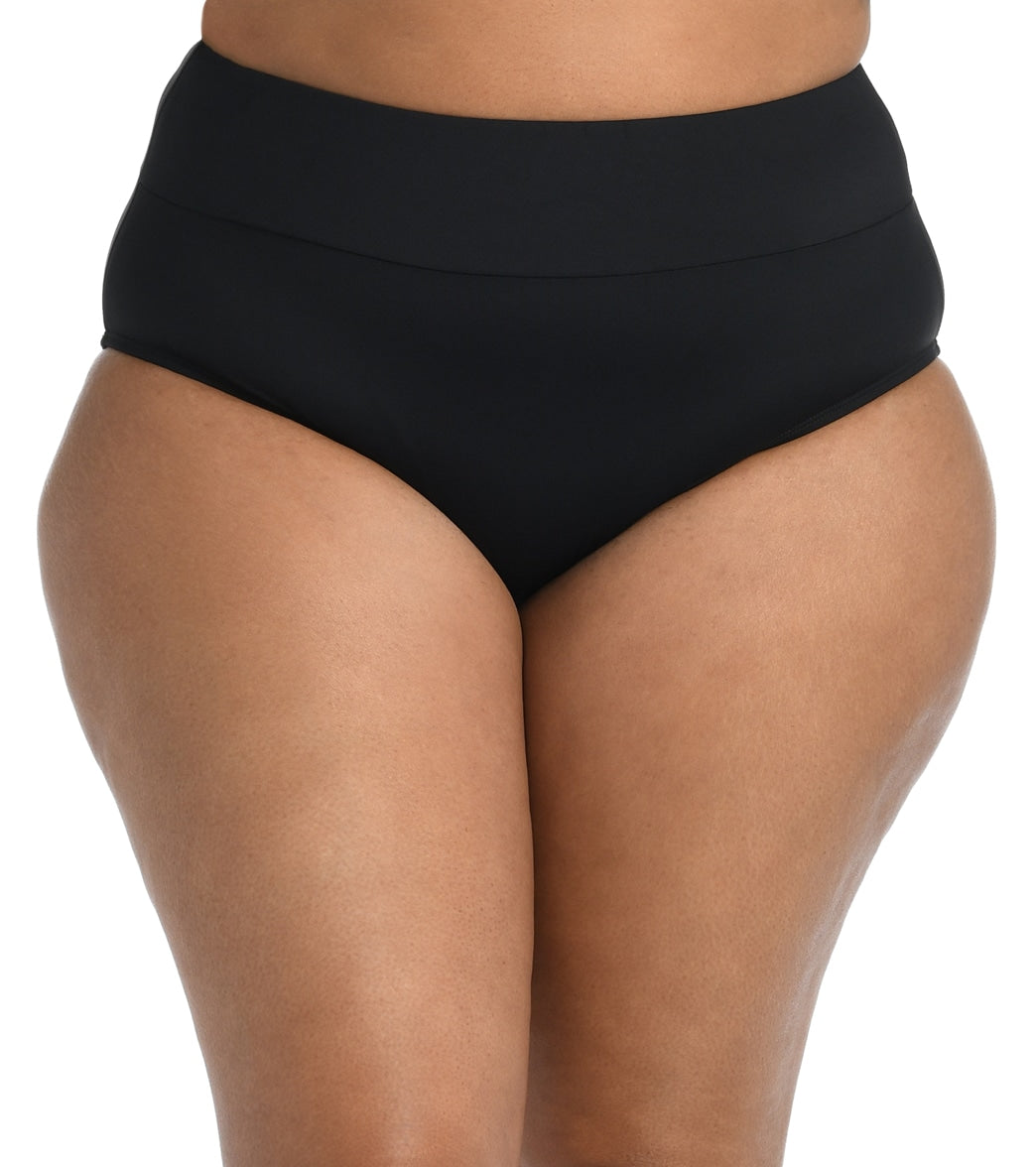 La Blanca Women's Plus Size Island Goddess High Waist Bikini Bottom