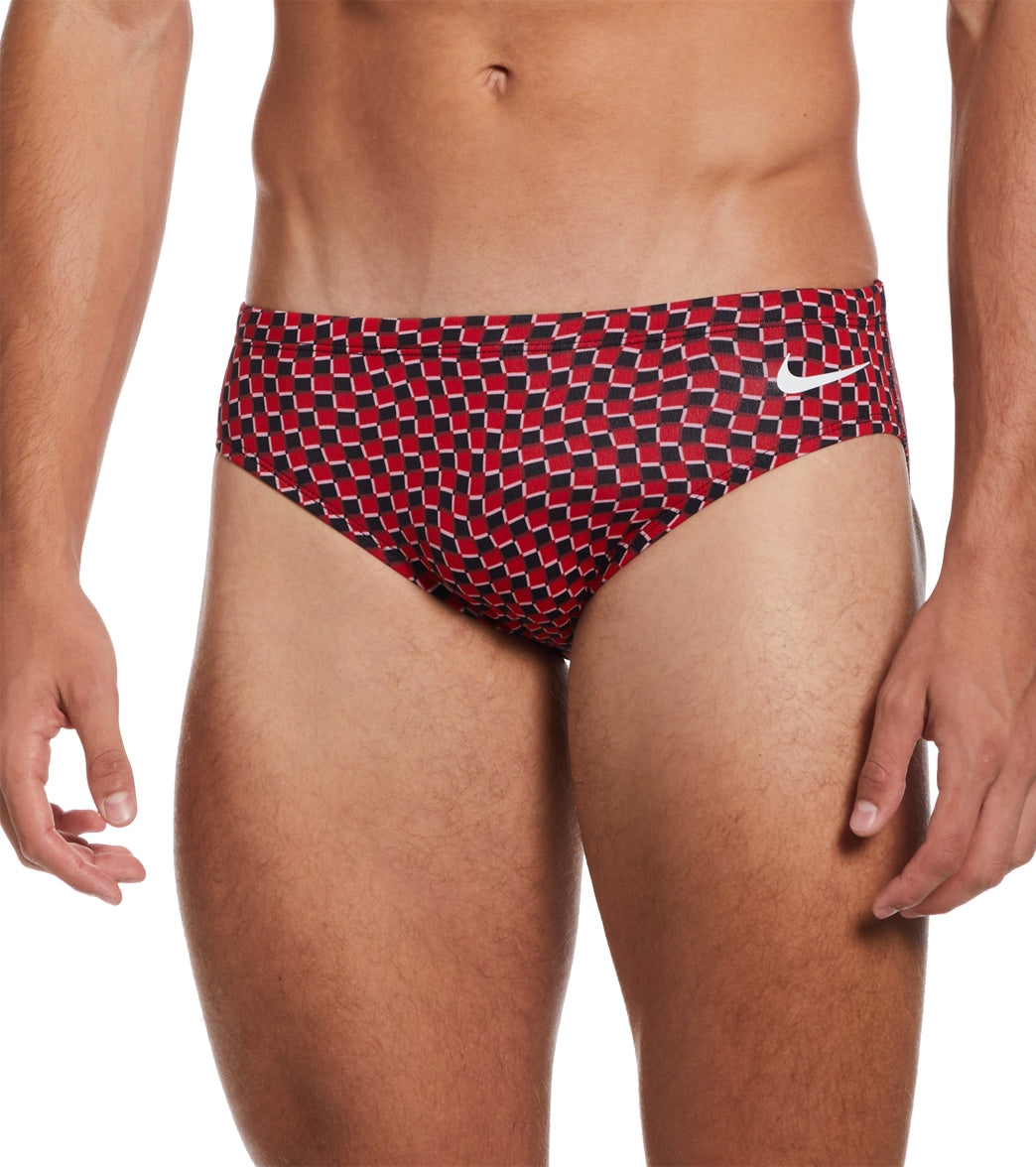 Nike Men's Drippy Check Brief Swimsuit