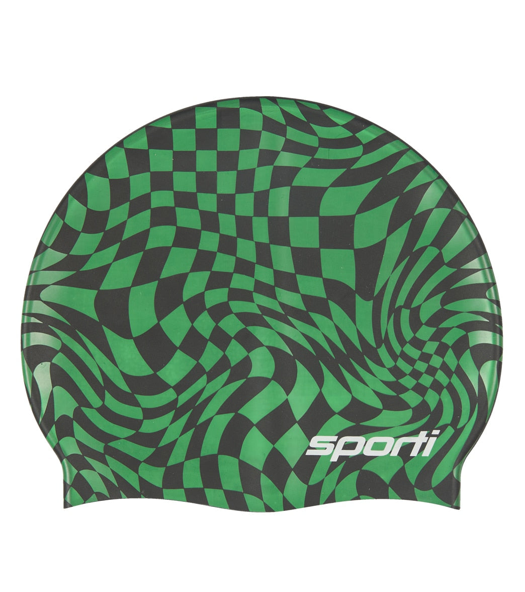 Sporti Checkmate Silicone Swim Cap
