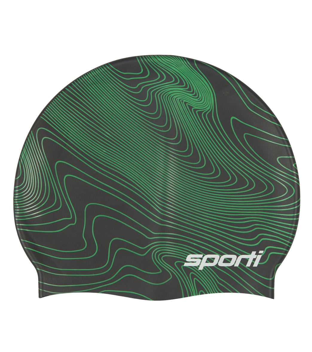 Sporti Sonar Waves Silicone Swim Cap