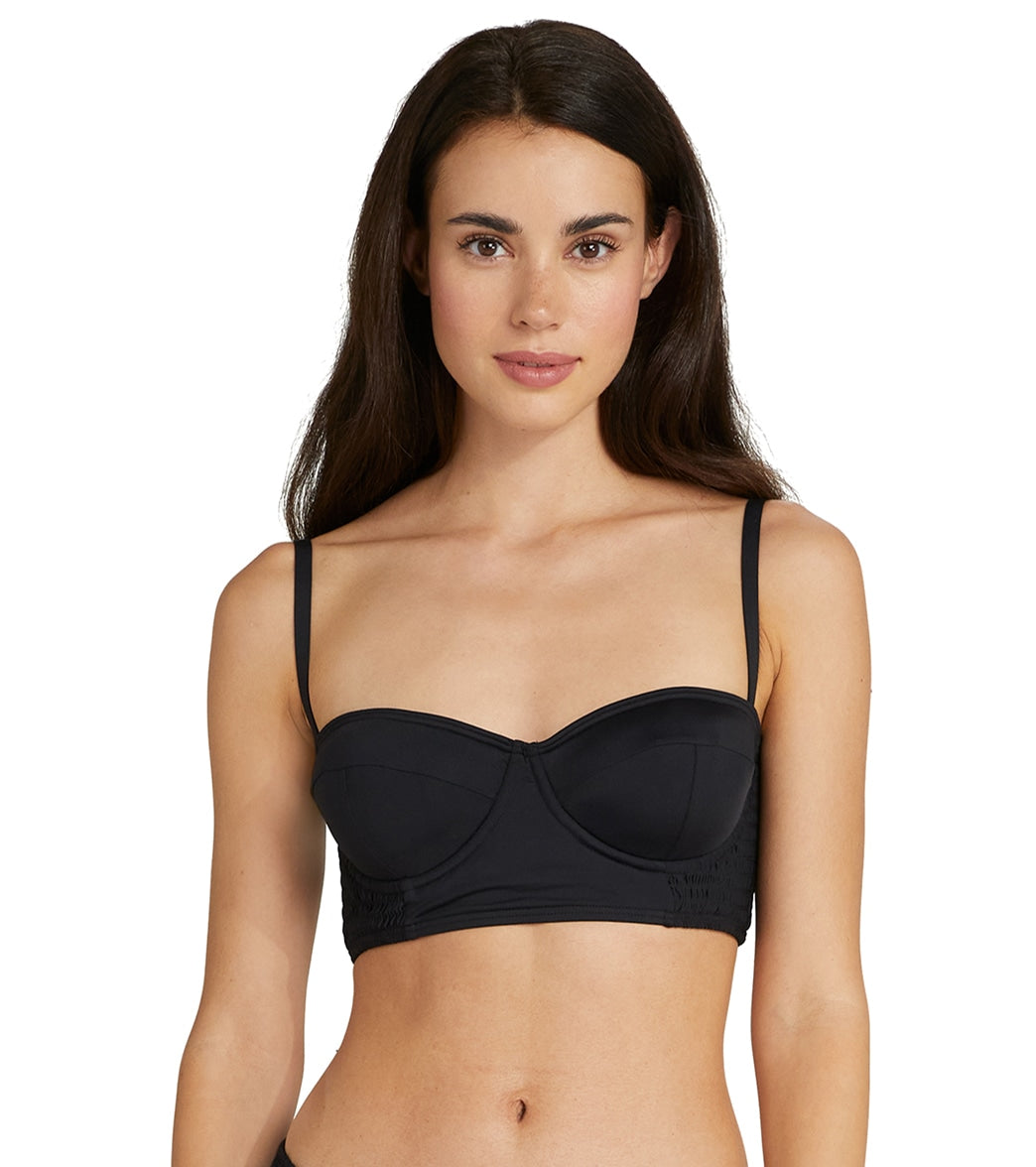 Kate Spade New York Women's Solids Smocked Underwire Bikini Top