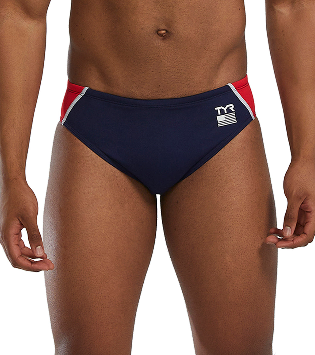 TYR Men's USA Durafast Elite Brief Swimsuit