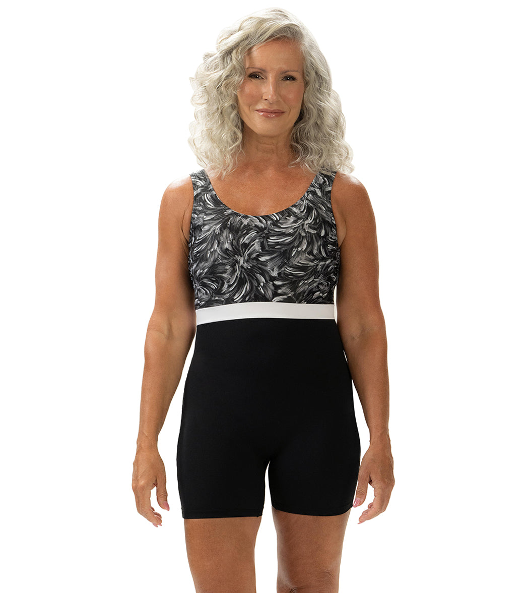 Dolfin Aquashape Women's Printed Scoop Neck Aquatard Unitard Swimsuit