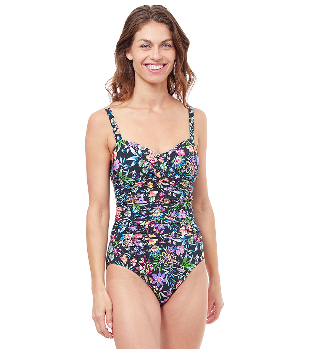 Profile by Gottex Women's Flora Floral One Piece Swimsuit (D-Cup)
