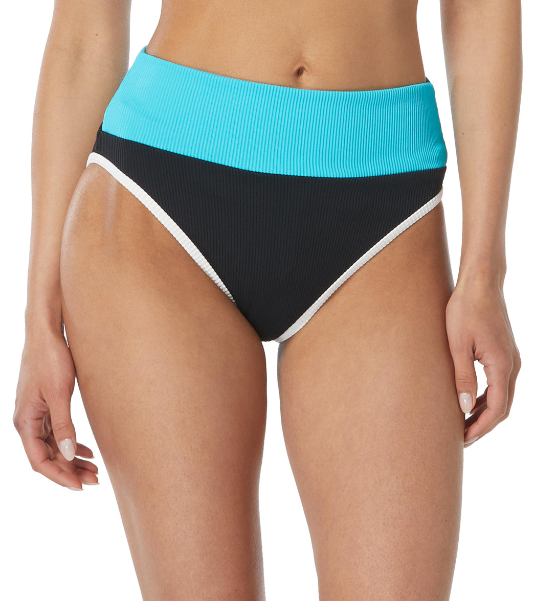 Beach House Women's Color Block Ribbed Gem Swim Bikini Bottom