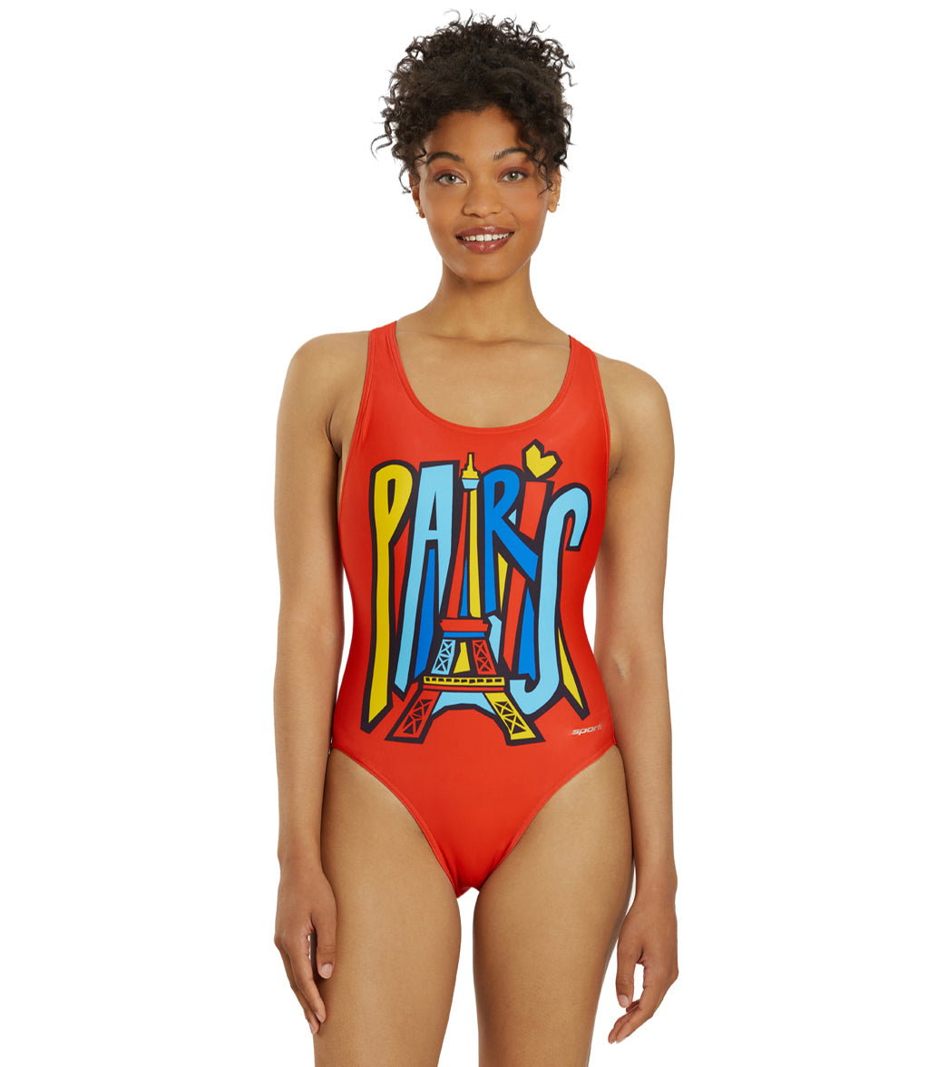 Sporti Paris Trend Setter Wide Strap Cross Back One Piece Swimsuit (22-44)