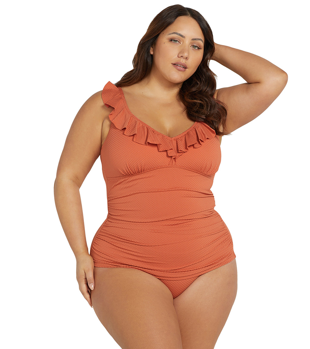 Artesands Woman's Plus Size Wuk-tjarra Manet Tankini Top (Multifit D-G Cup)