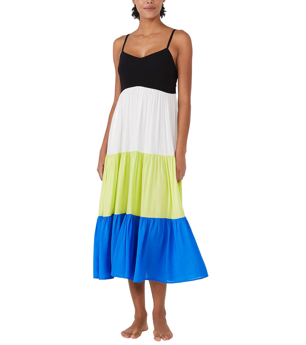Kate Spade New York Women's Bow Solids Tiered Midi Dress