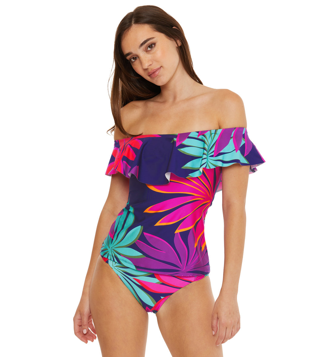 Trina Turk Women's Wailea Ruffle Tankini Top