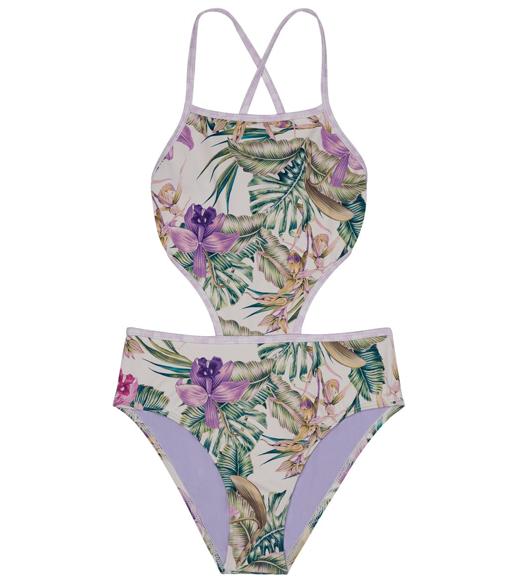 Splendid Girls' Panama Garden Cutout One Piece Swimsuit (Big Kid)
