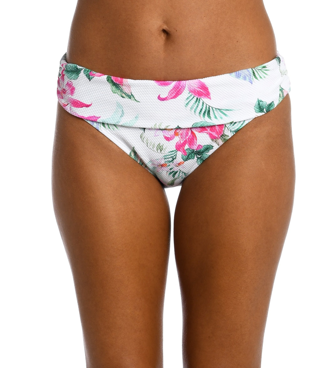 La Blanca Women's Mystic Palms Shirred Band Hipster Bikini Bottom