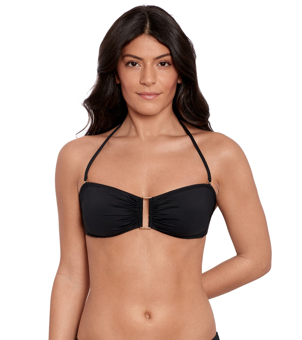 Ralph Lauren Women's Beach Club Solids Ring Bandeau Bikini Top