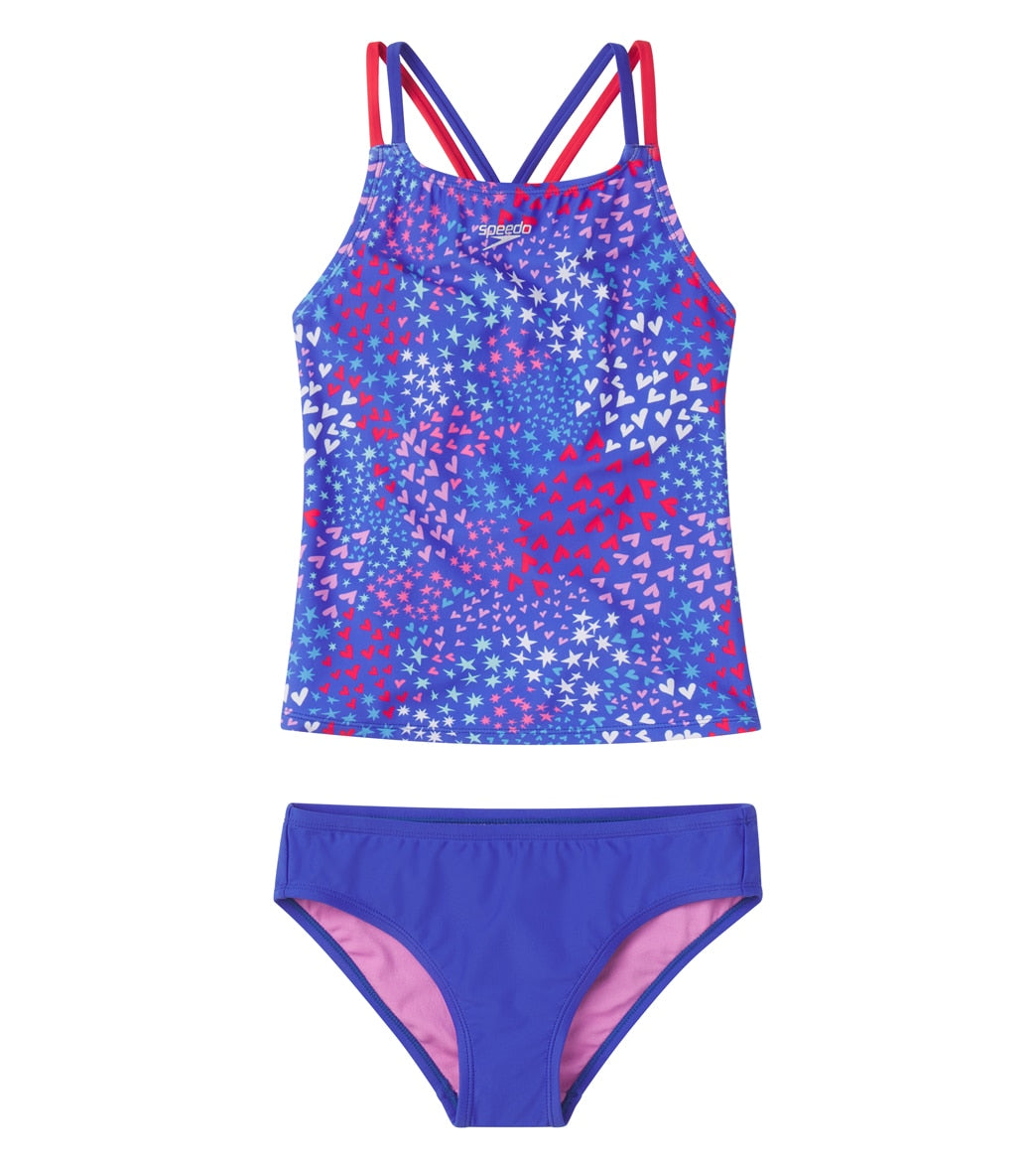 Speedo Girls' Printed Tankini Set (Big Kid)