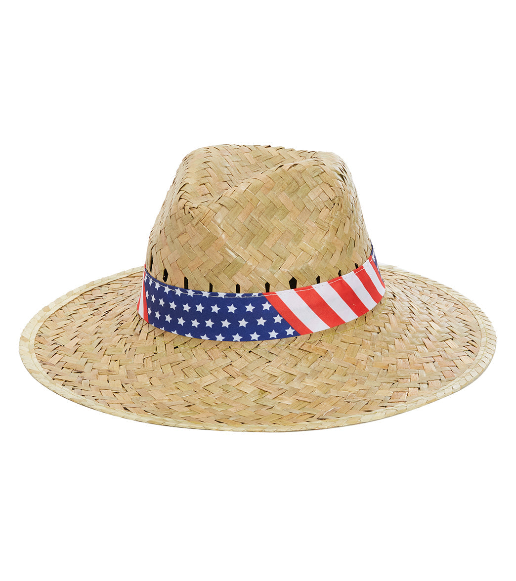 Peter Grimm Americana Lifeguard Safari Straw 4.25" Brim Sun Hat