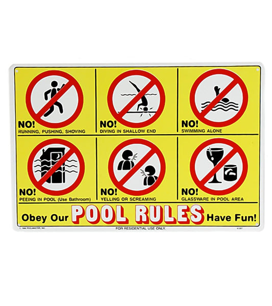 Poolmaster "Icon Pool Rules" 18" X 12" Sign