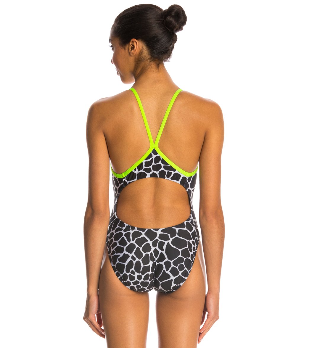 Illusions Neon Green Safari One Piece Swimsuit