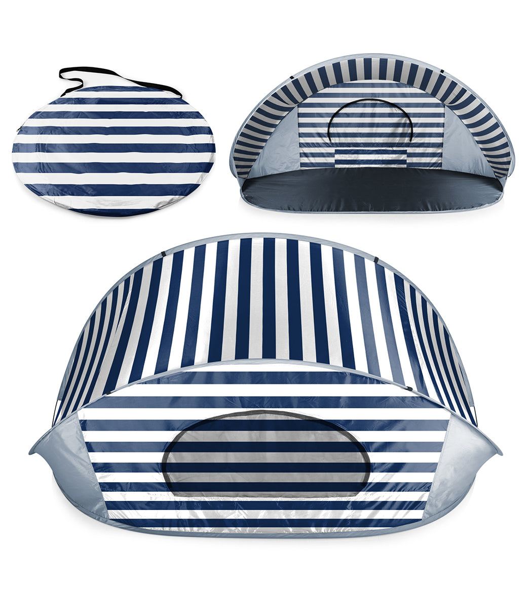 Picnic Time Manta Popup Sun/Wind Shelter Beach Tent Navy/White