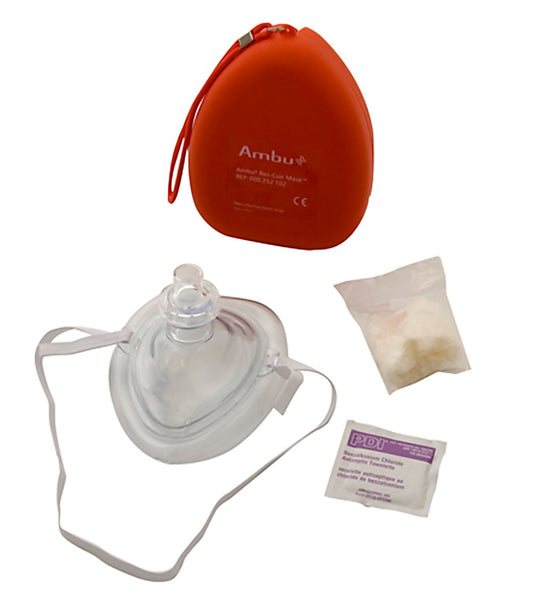KEMP AMBU CPR Pocket Mask w/O2 Inlet & Kit