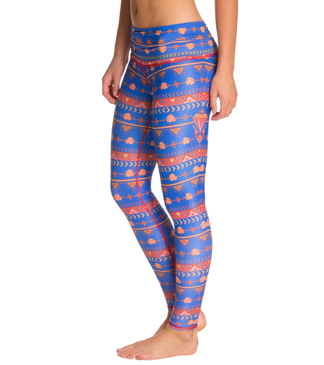 Teeki Choose Roses Blue Yoga Leggings