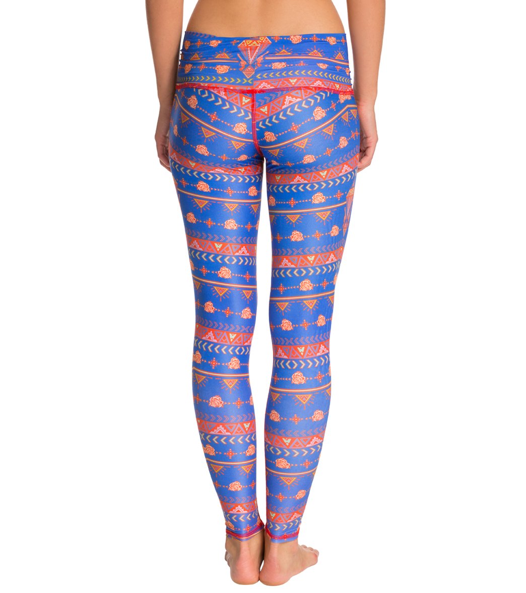 Teeki Choose Roses Blue Yoga Leggings