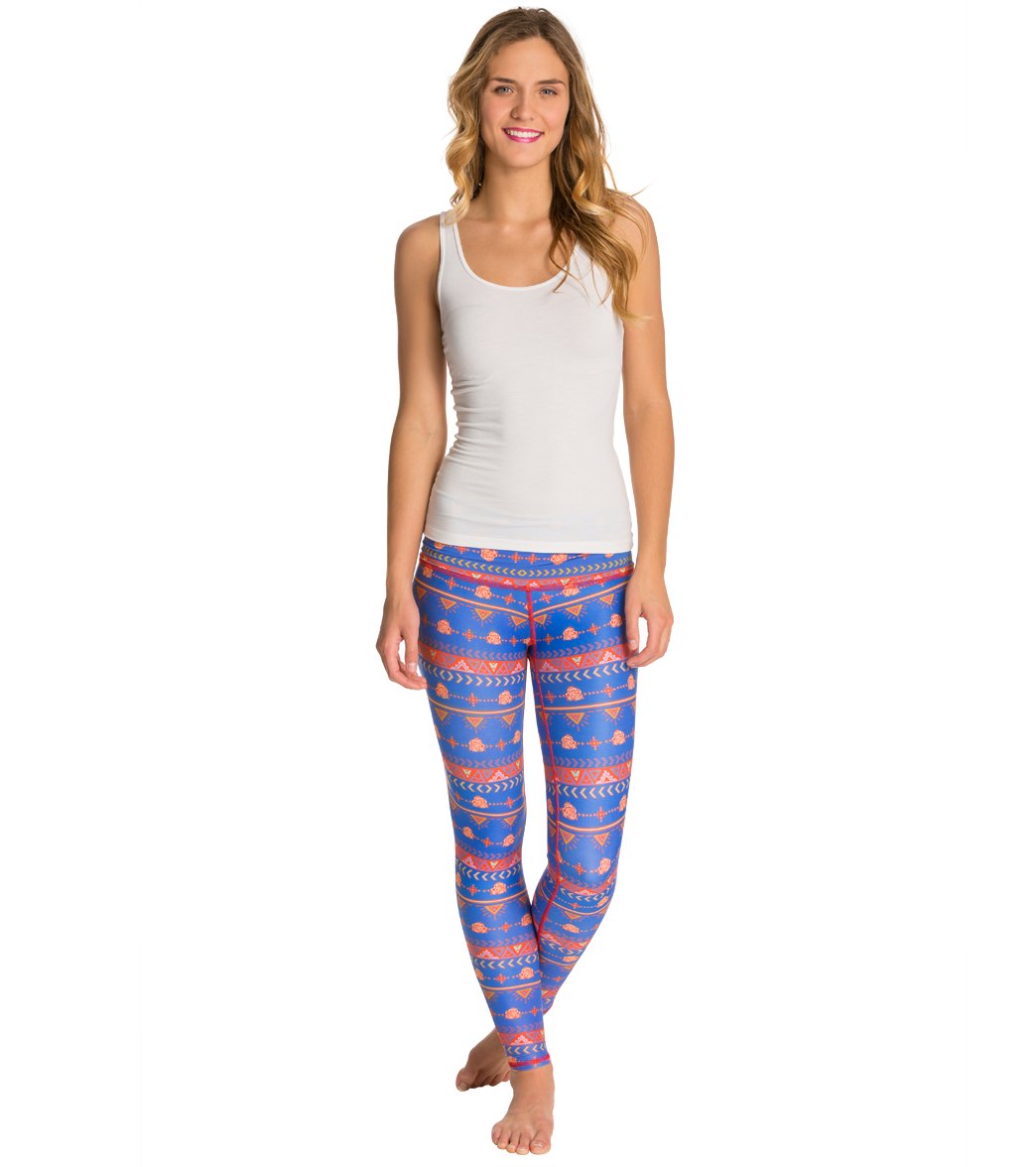 Teeki Choose Roses Blue Yoga Leggings