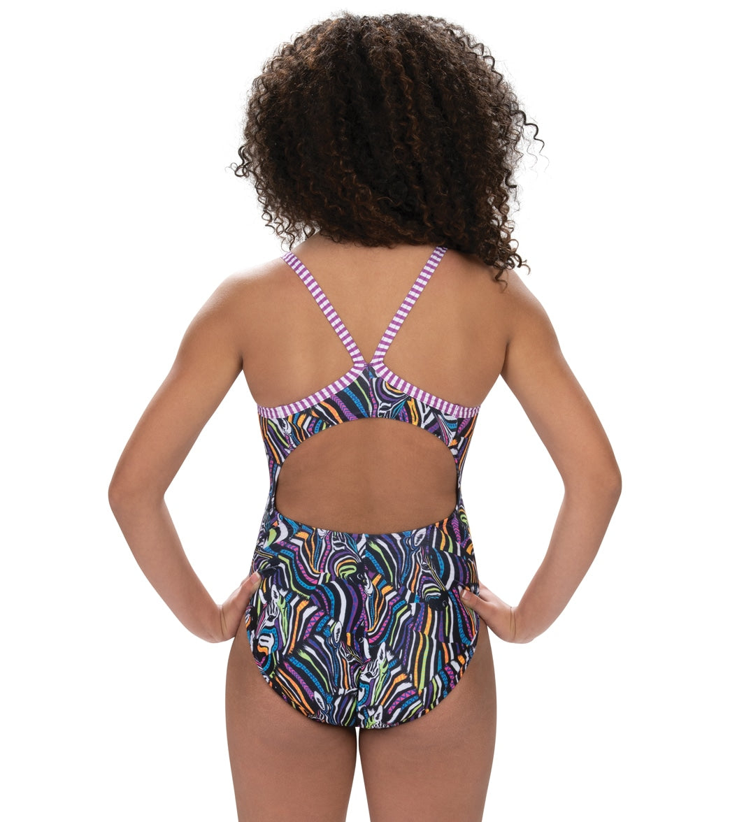 Dolfin Uglies Women's V-2 Back One Piece Swimsuit Zebra