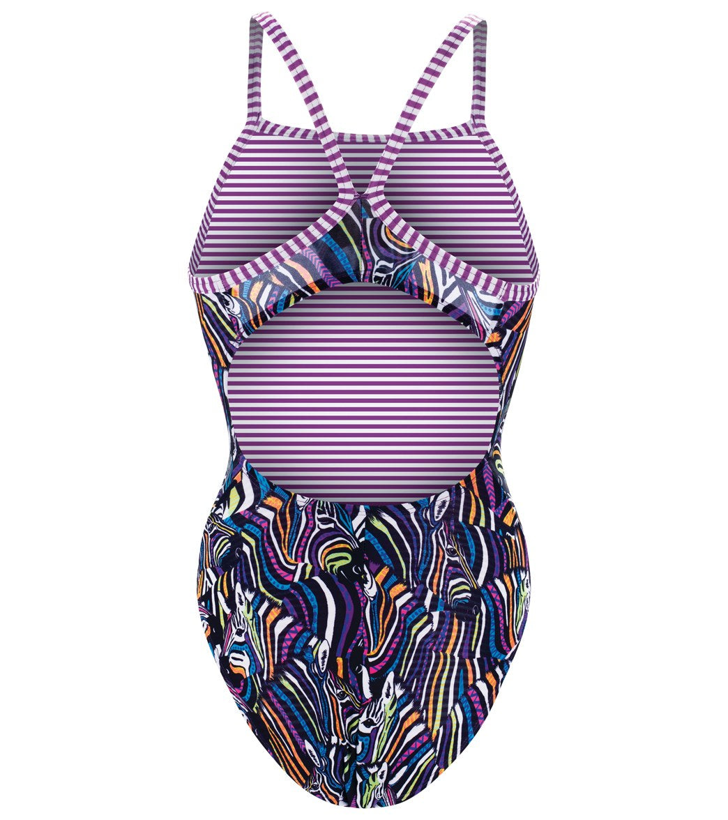 Dolfin Uglies Women's V-2 Back One Piece Swimsuit Zebra
