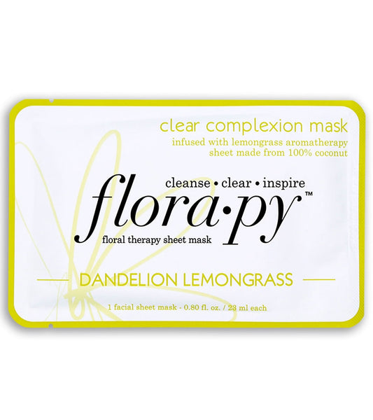 Florapy Clear Complexion Aromatherapy Sheet Mask, Dandelion Lemongrass