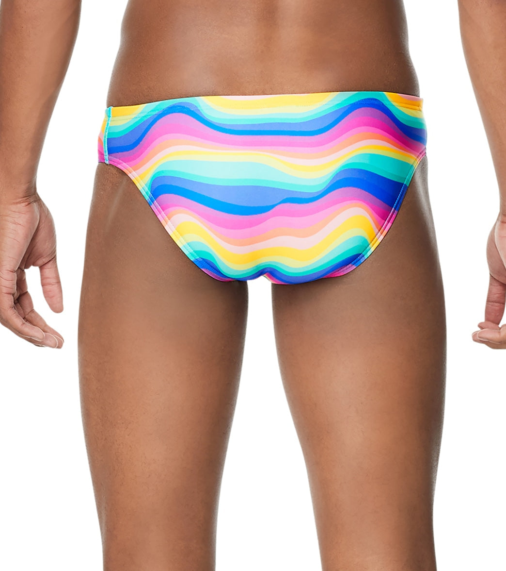 Speedo Vibe Men's Printed One Brief Swimsuit Rainbow Wave