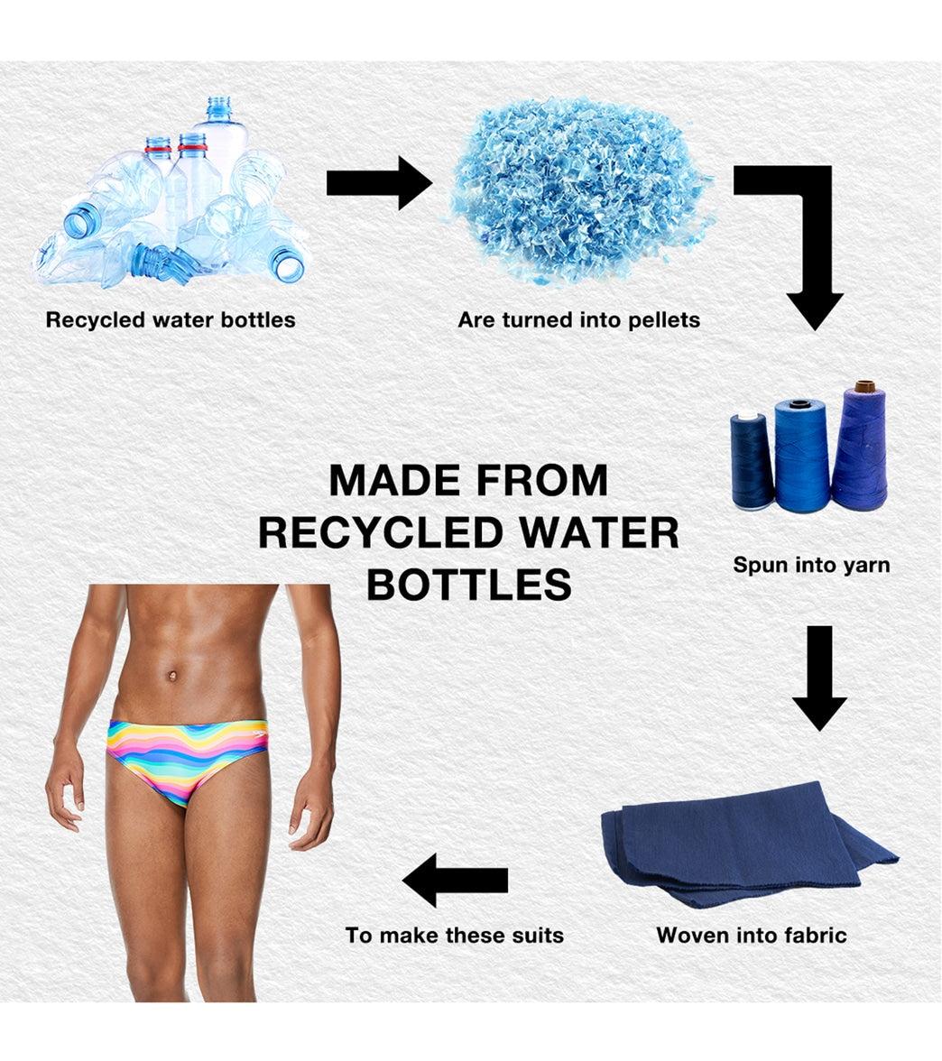 Speedo Vibe Men's Printed One Brief Swimsuit Rainbow Wave