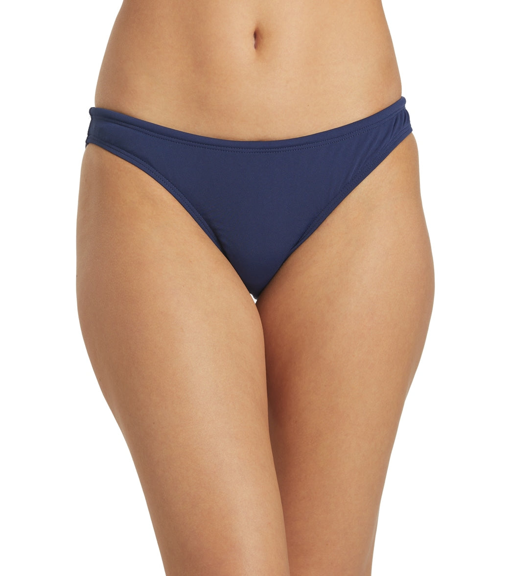 JOLYN Women's Midl Solid Bikini Bottom Navy