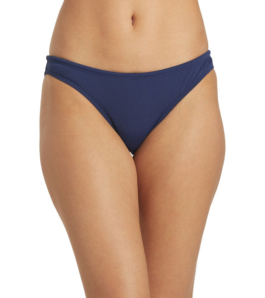 JOLYN Women's Midl Solid Bikini Bottom Navy