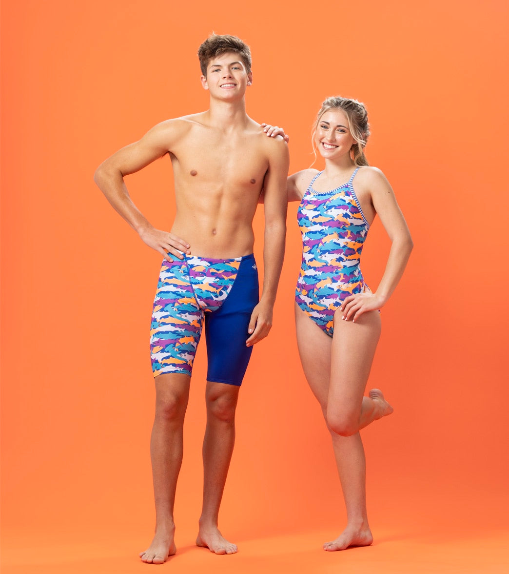 Dolfin Uglies Women's V-2 Back One Piece Swimsuit Sharkonator