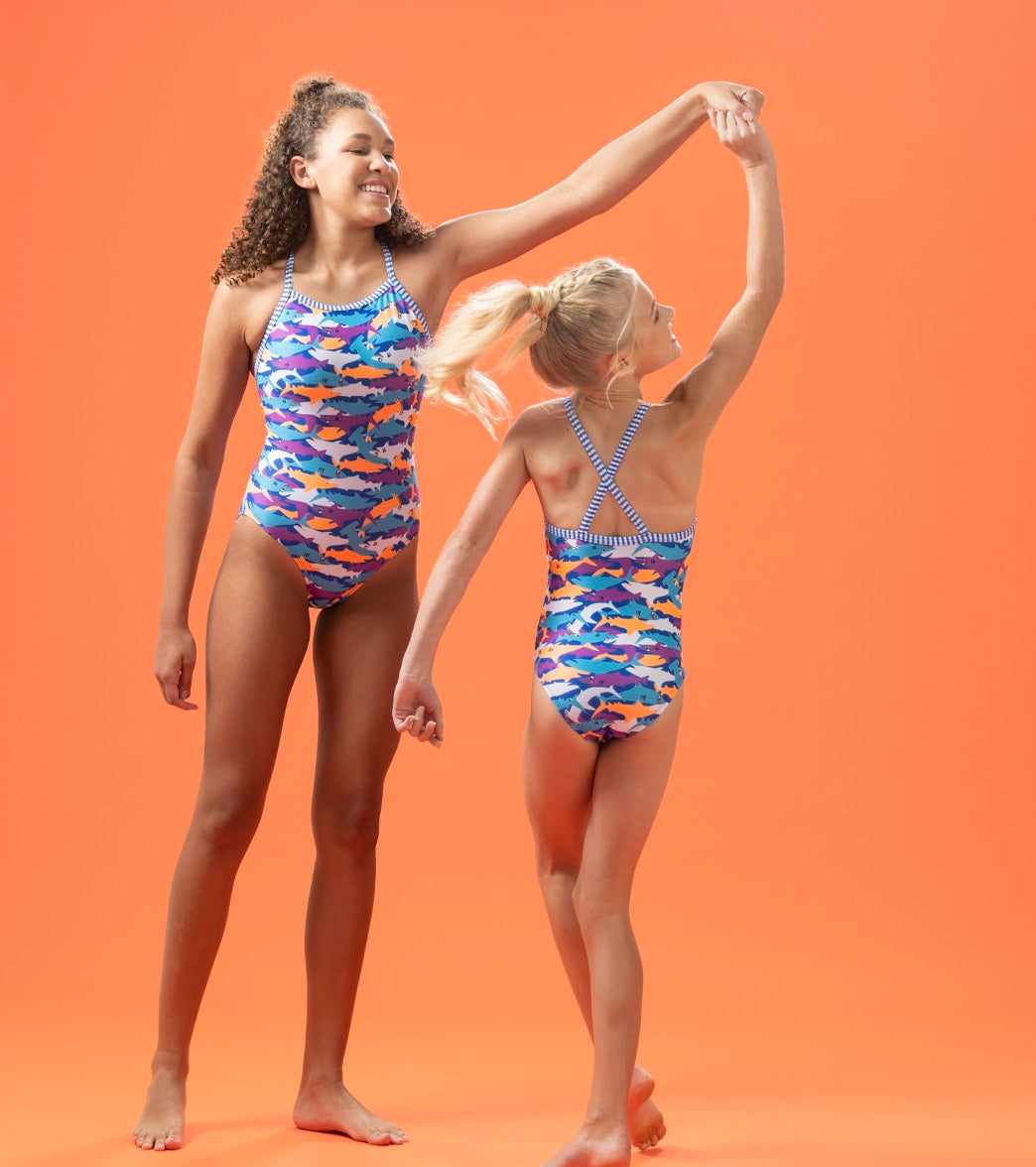 Dolfin Uglies Women's V-2 Back One Piece Swimsuit Sharkonator