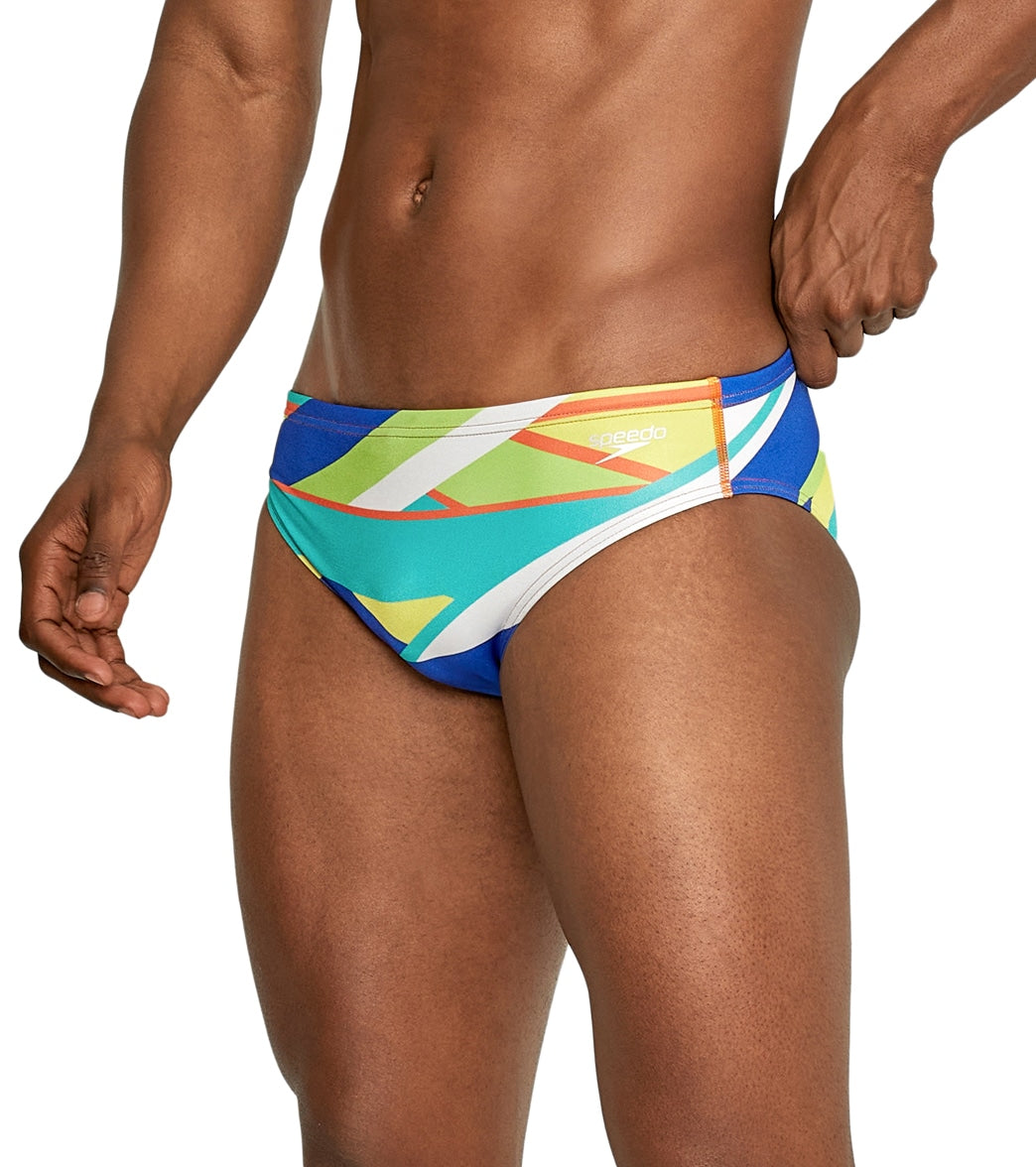 Speedo Vibe Men's Printed One Brief Swimsuit Dynamic Diagonal