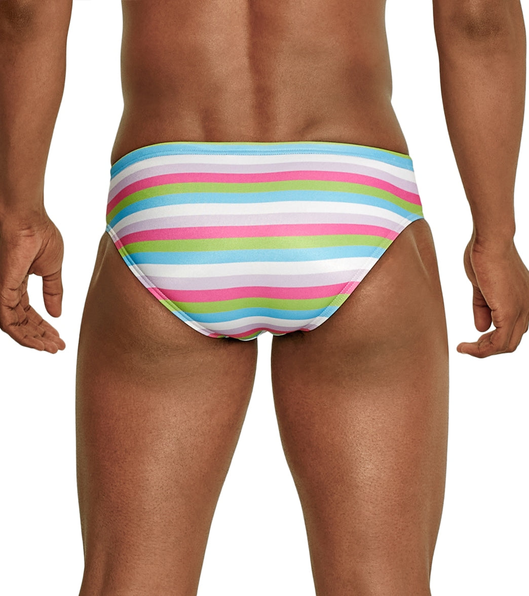 Speedo Vibe Men's Printed One Brief Swimsuit Multi Stripe/Green Gecko