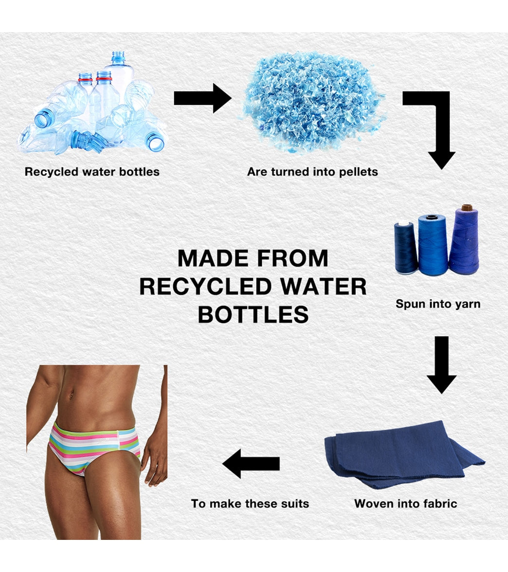 Speedo Vibe Men's Printed One Brief Swimsuit Multi Stripe/Green Gecko