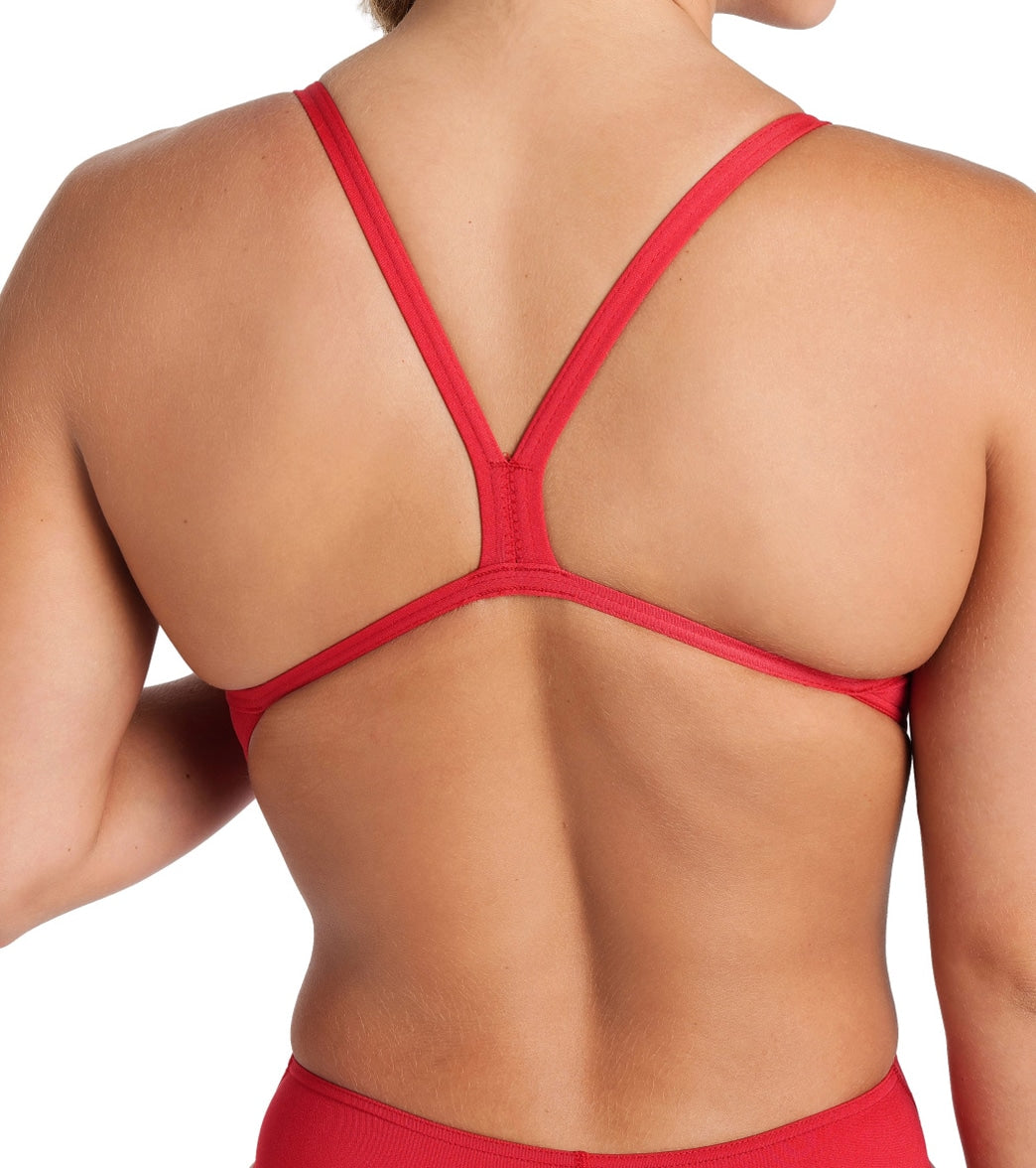 Arena Women's Solid Challenge Back One Piece Swimsuit Red/White