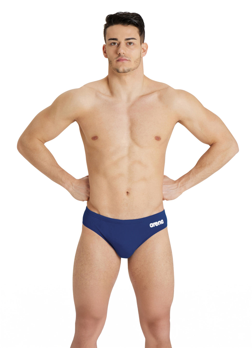 Arena Men's Solid Brief Swimsuit Navy/White