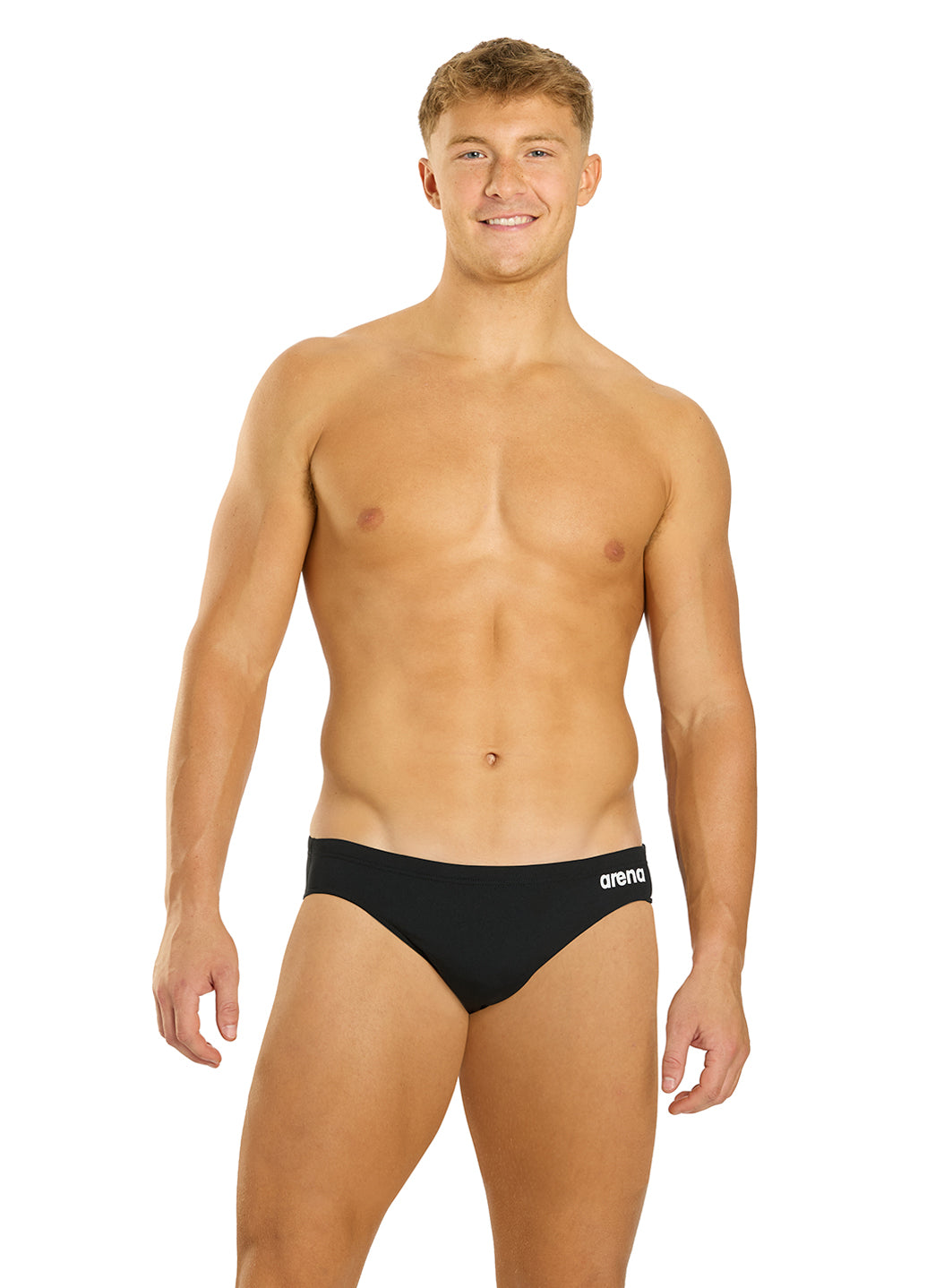 Arena Men's Solid Brief Swimsuit Black/White