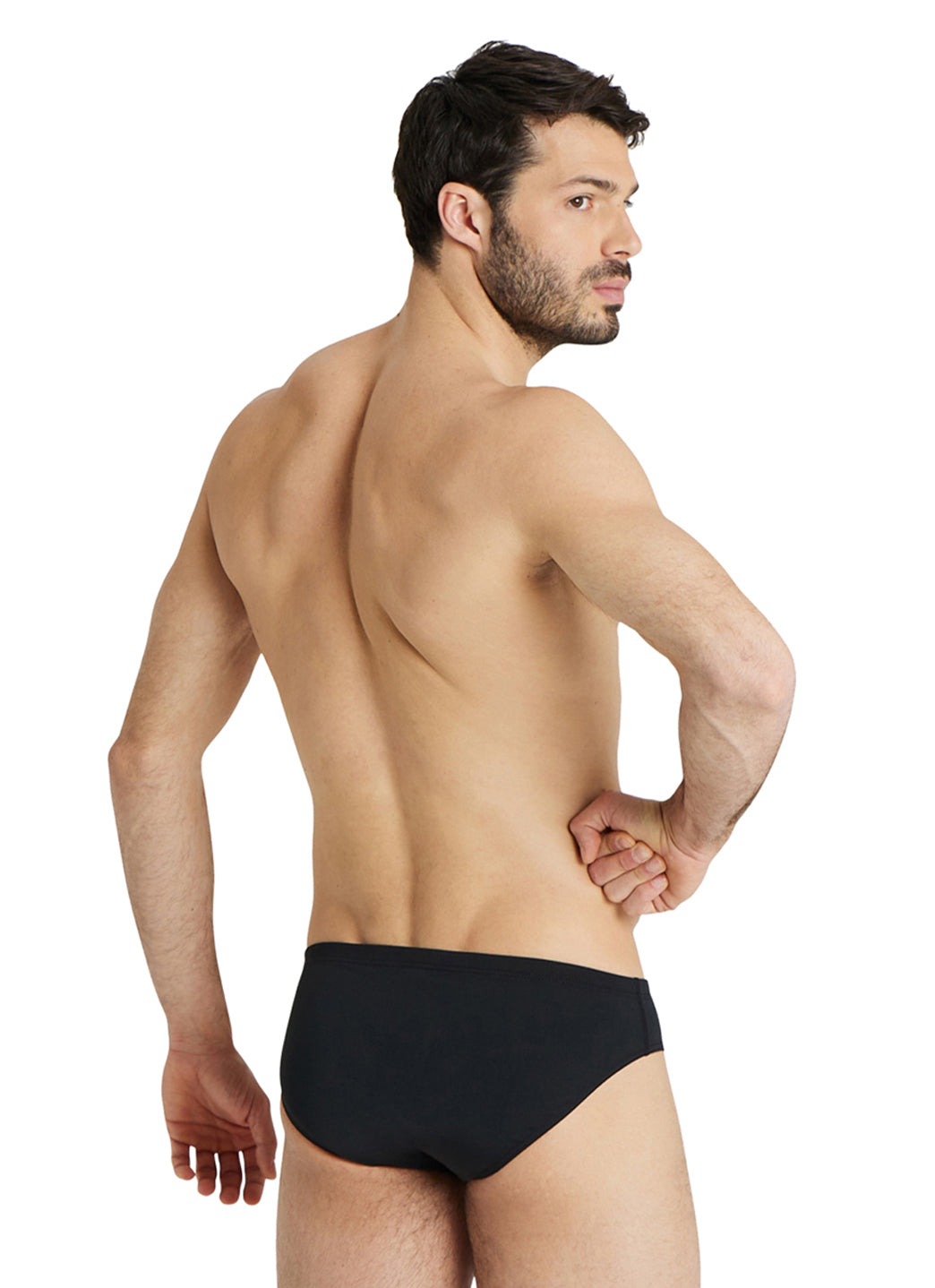 Arena Men's Solid Brief Swimsuit Black/White