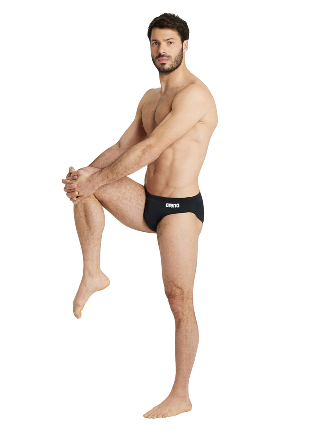 Arena Men's Solid Brief Swimsuit Black/White