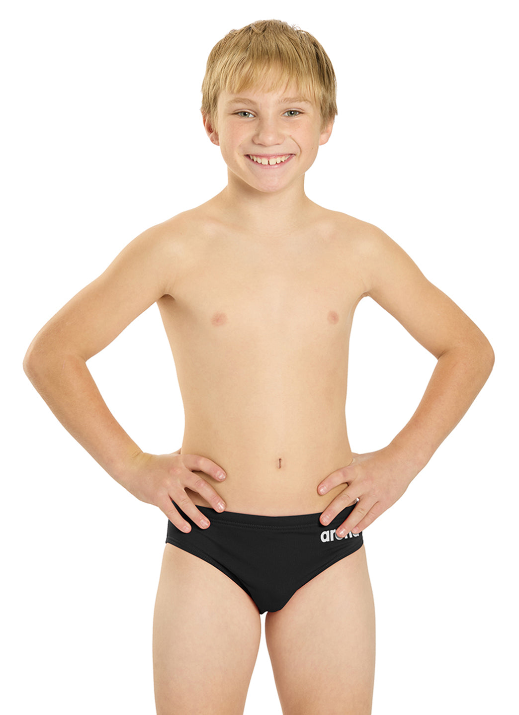 Arena Men's Solid Brief Swimsuit Black/White