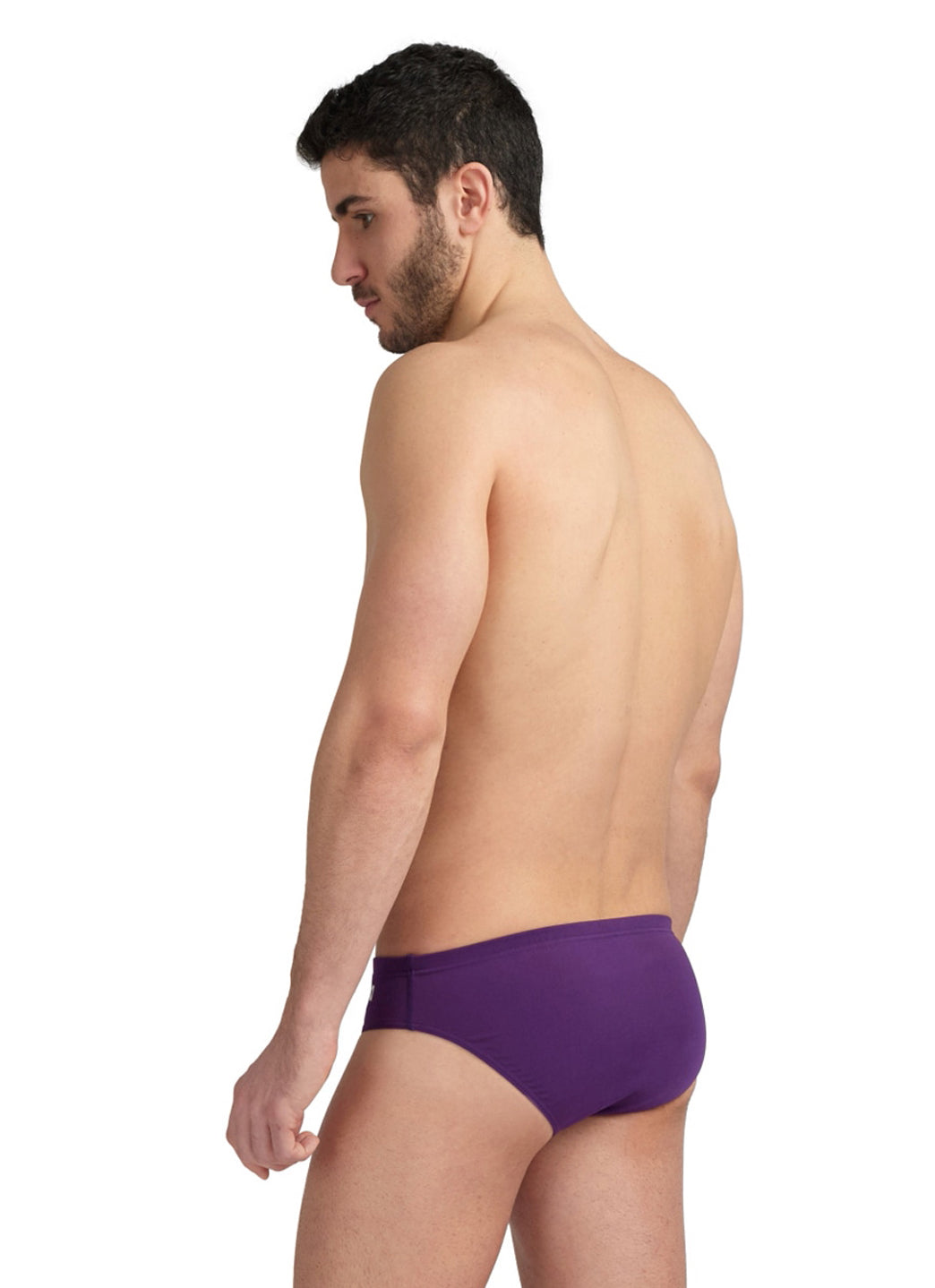 Arena Men's Solid Brief Swimsuit Plum/White